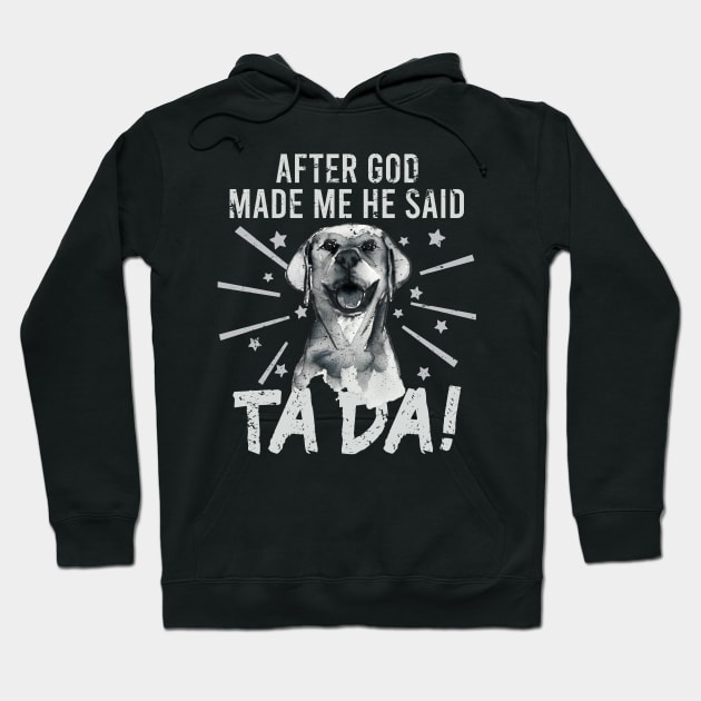 TaDa Vintage funny golden retriever with Distressed TaDa retro golden retriever Hoodie by alcoshirts